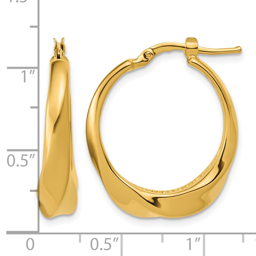 Leslie's 14K Polished Twisted Hollow Hoop Earrings - Product Photo