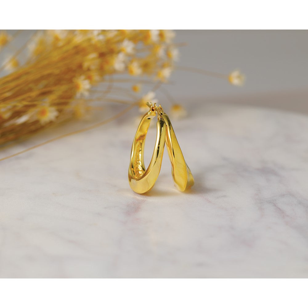 Leslie's 14K Polished Twisted Hollow Hoop Earrings - Product Photo