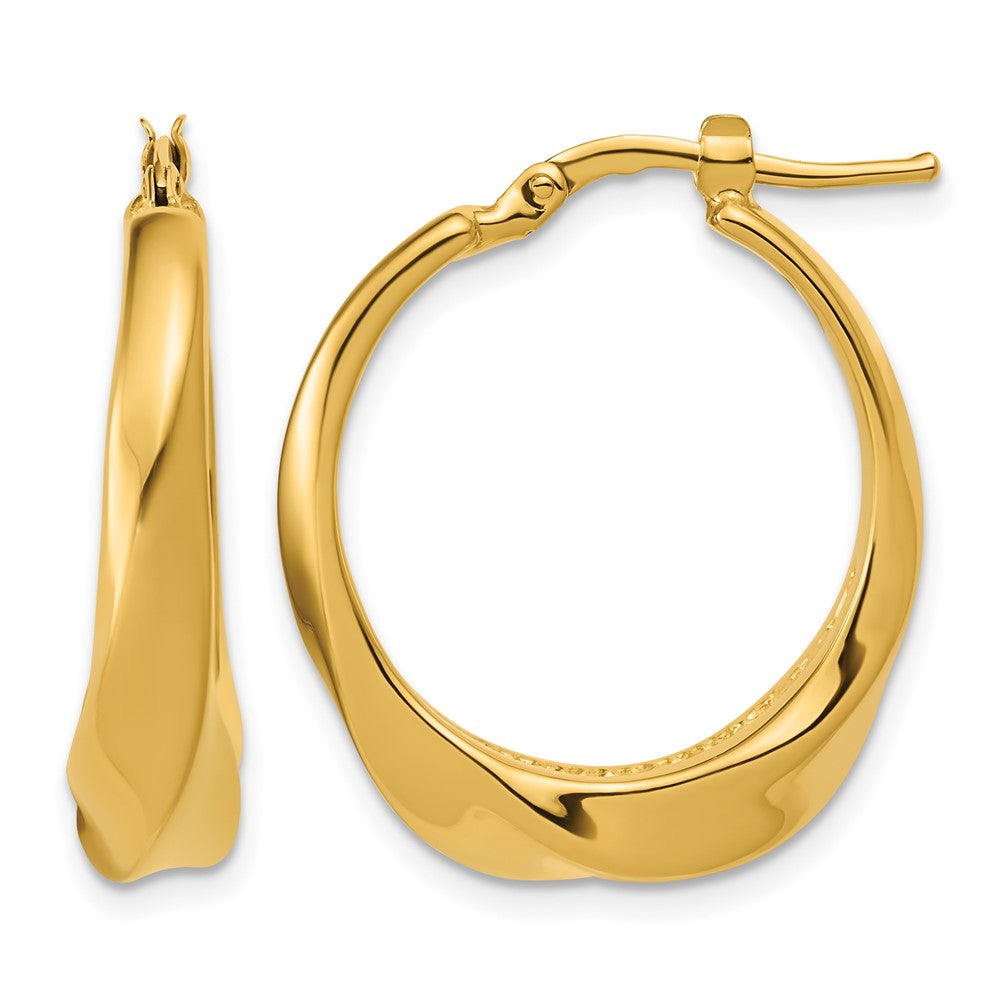 Leslie's 14K Polished Twisted Hollow Hoop Earrings - Product Photo