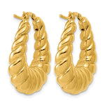 Leslie's 14K Polished Scallop Oval Hoop Earrings - Product Photo