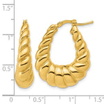 Leslie's 14K Polished Scallop Oval Hoop Earrings - Product Photo