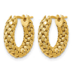 Leslie's 14K Polished and Textured Woven Hoop Earrings - Product Photo