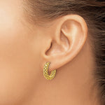 Leslie's 14K Polished and Textured Woven Hoop Earrings - Product Photo