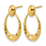 Leslie's 14K Polished and Diamond-cut Oval Dangle Post Earrings - Product Photo