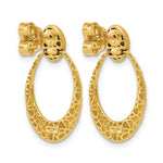 Leslie's 14K Polished and Diamond-cut Oval Dangle Post Earrings - Product Photo