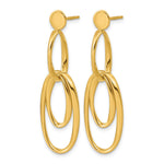 Leslie's 14K Polished Oval Dangle Post Earrings - Product Photo