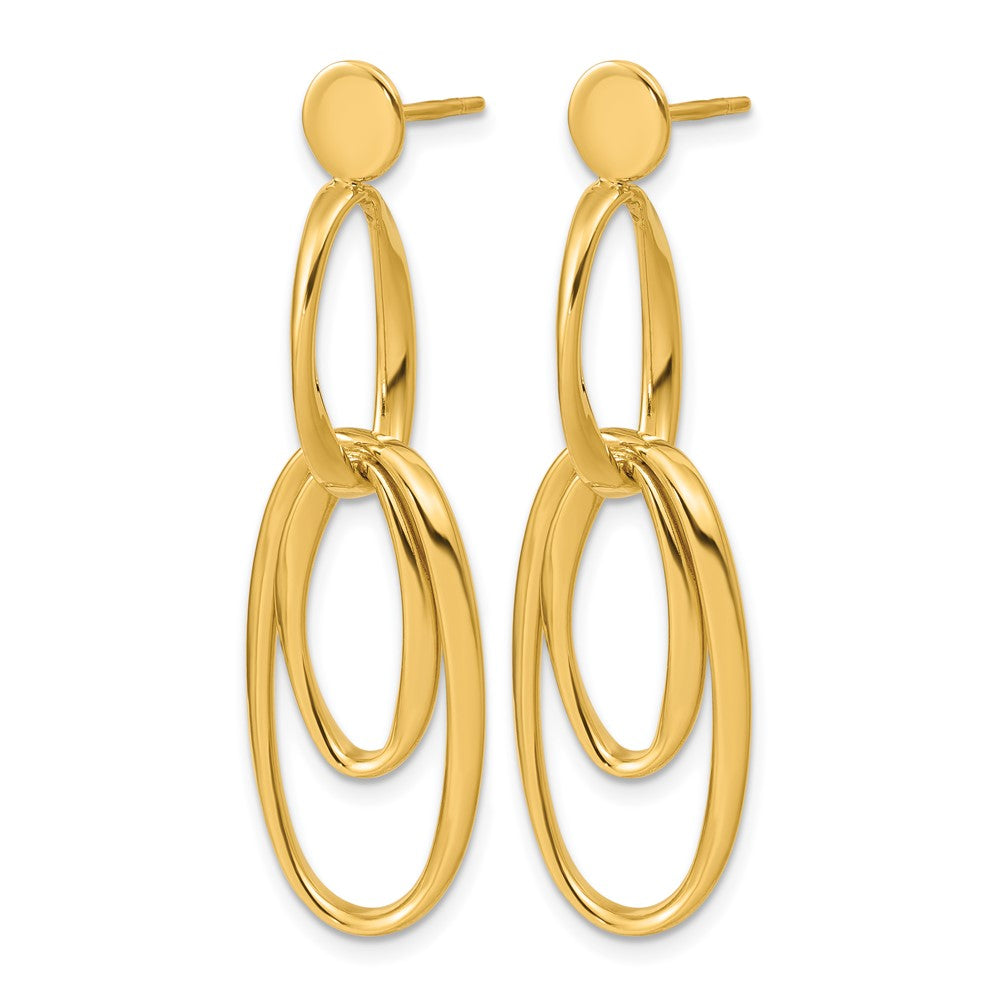 Leslie's 14K Polished Oval Dangle Post Earrings - Product Photo