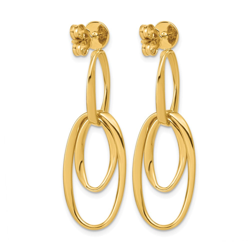 Leslie's 14K Polished Oval Dangle Post Earrings - Product Photo