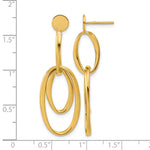 Leslie's 14K Polished Oval Dangle Post Earrings - Product Photo
