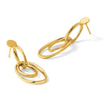 Leslie's 14K Polished Oval Dangle Post Earrings - Product Photo