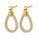 Leslie's 14K w/RH-plating Polished Teardrop Dangle Post Earrings - Product Photo