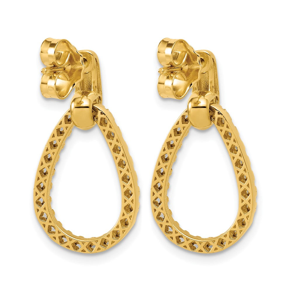 Leslie's 14K w/RH-plating Polished Teardrop Dangle Post Earrings - Product Photo