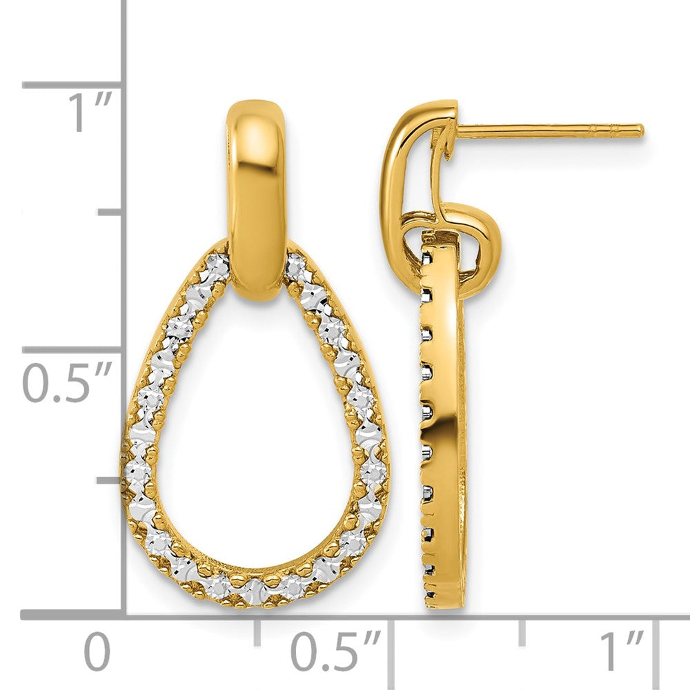 Leslie's 14K w/RH-plating Polished Teardrop Dangle Post Earrings - Product Photo