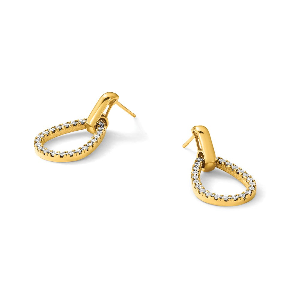 Leslie's 14K w/RH-plating Polished Teardrop Dangle Post Earrings - Product Photo