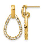 Leslie's 14K w/RH-plating Polished Teardrop Dangle Post Earrings - Product Photo