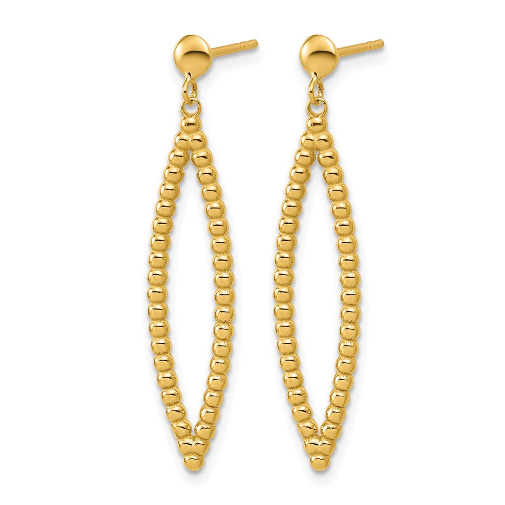 Leslie's 14K Polished Beaded Post Dangle Earrings - Product Photo
