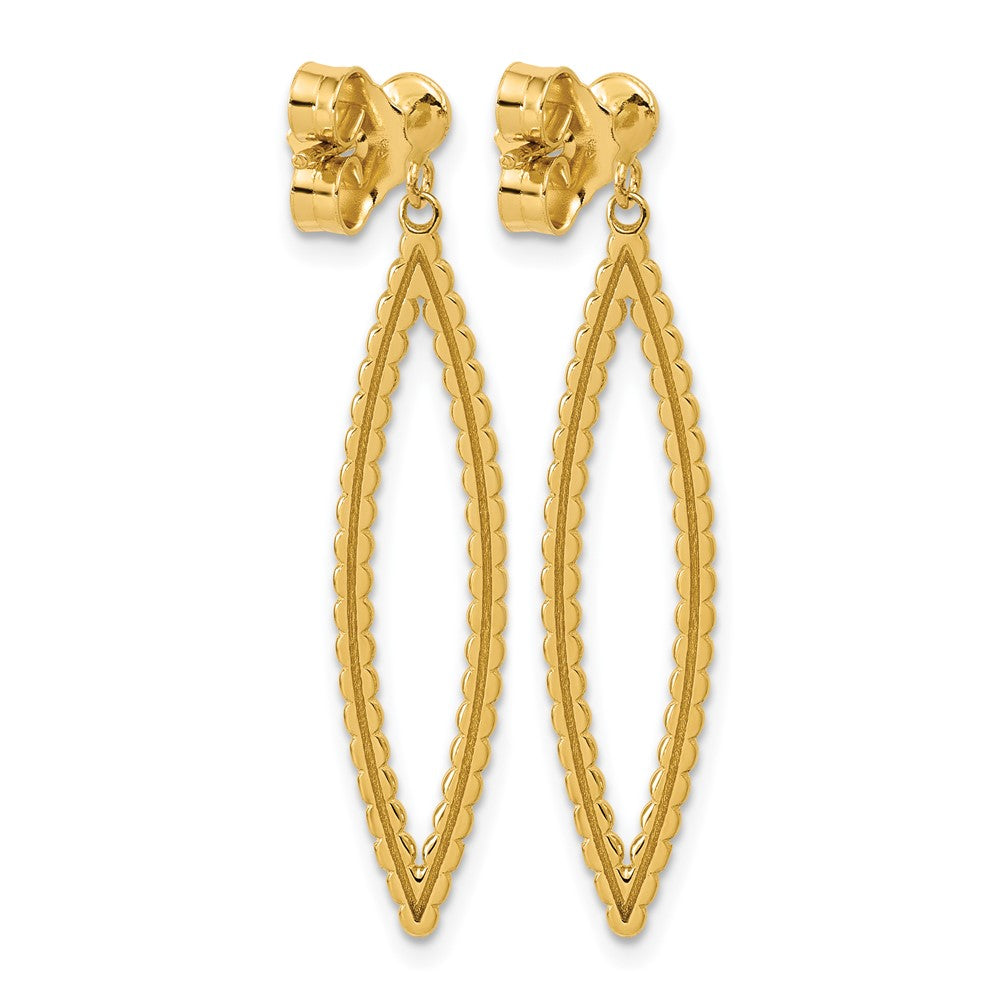 Leslie's 14K Polished Beaded Post Dangle Earrings - Product Photo