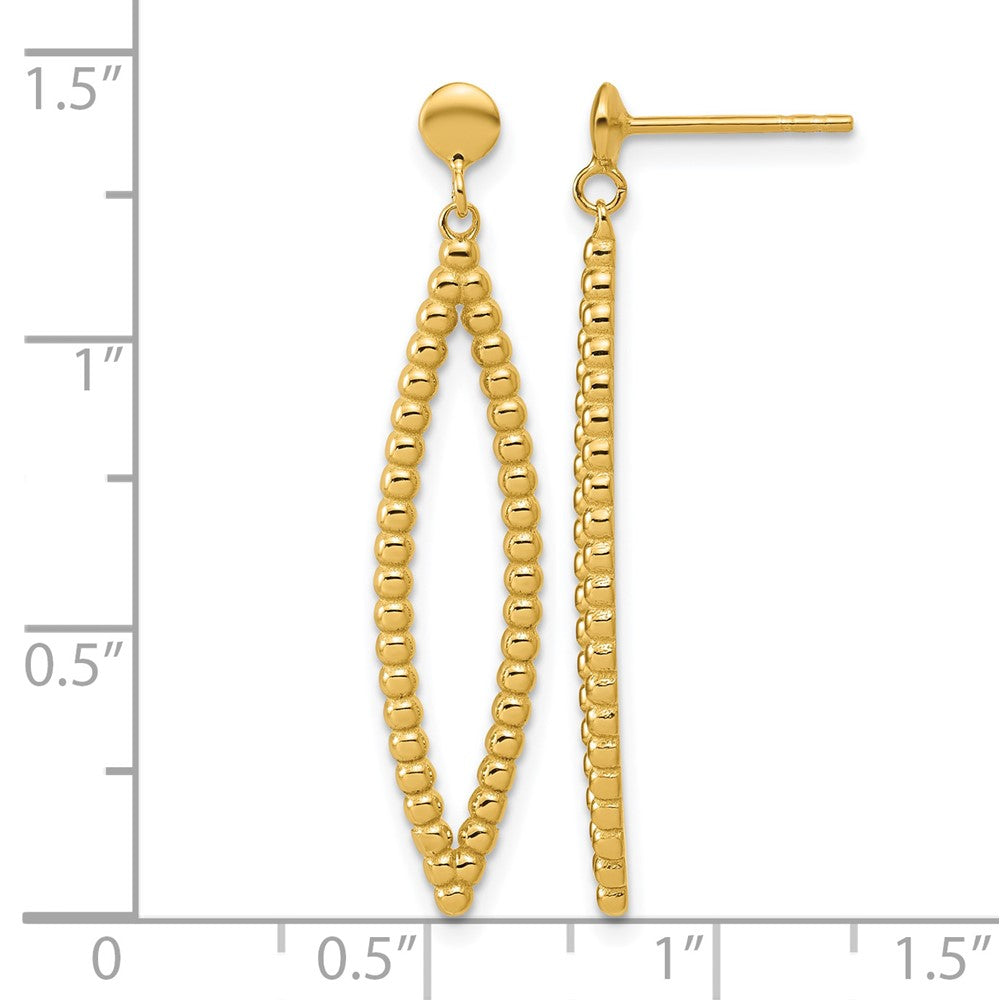 Leslie's 14K Polished Beaded Post Dangle Earrings - Product Photo