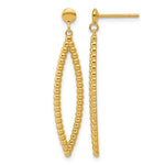 Leslie's 14K Polished Beaded Post Dangle Earrings - Product Photo