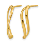 14K Yellow Gold Polished Curve Post Earrings - Product Photo