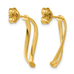 14K Yellow Gold Polished Curve Post Earrings - Product Photo