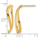 14K Yellow Gold Polished Curve Post Earrings - Product Photo