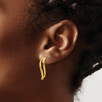 14K Yellow Gold Polished Curve Post Earrings - Product Photo