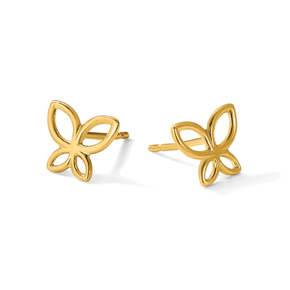 Leslie's 14K Polished Butterfly Post Earrings - Product Photo