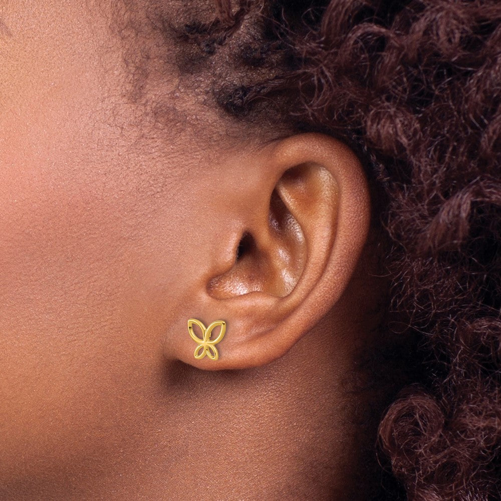 Leslie's 14K Polished Butterfly Post Earrings - Product Photo