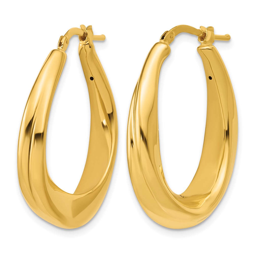 Leslie's 14K Polished Oval Hollow Hoop Earrings - Product Photo