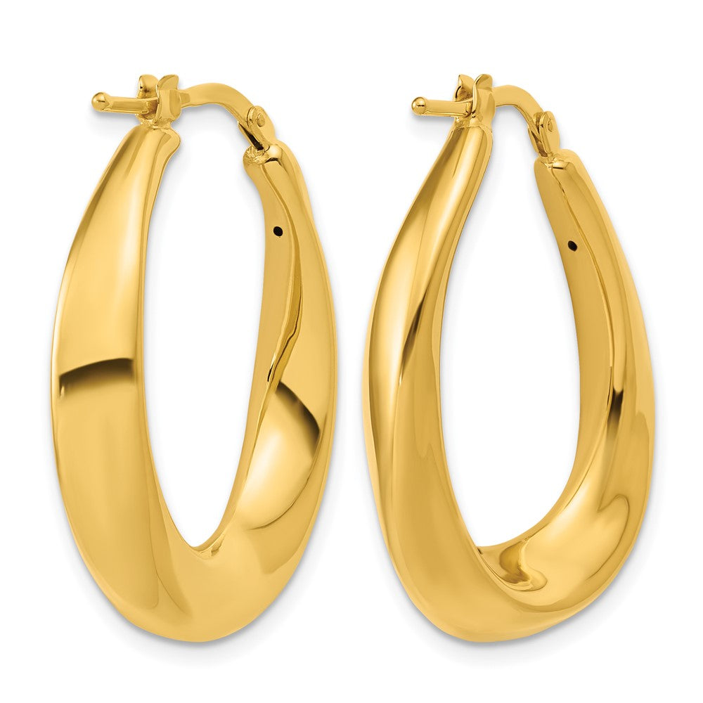 Leslie's 14K Polished Oval Hollow Hoop Earrings - Product Photo