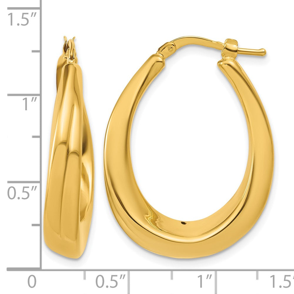 Leslie's 14K Polished Oval Hollow Hoop Earrings - Product Photo