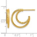 Leslie's 14K Polished and Twisted 2-row J-Hoop Post Earrings - Product Photo