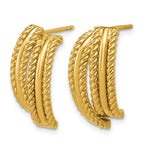 Leslie's 14K Polished and Twisted J-Hoop Post Earrings - Product Photo