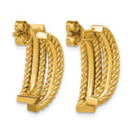 Leslie's 14K Polished and Twisted J-Hoop Post Earrings - Product Photo