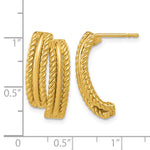 Leslie's 14K Polished and Twisted J-Hoop Post Earrings - Product Photo