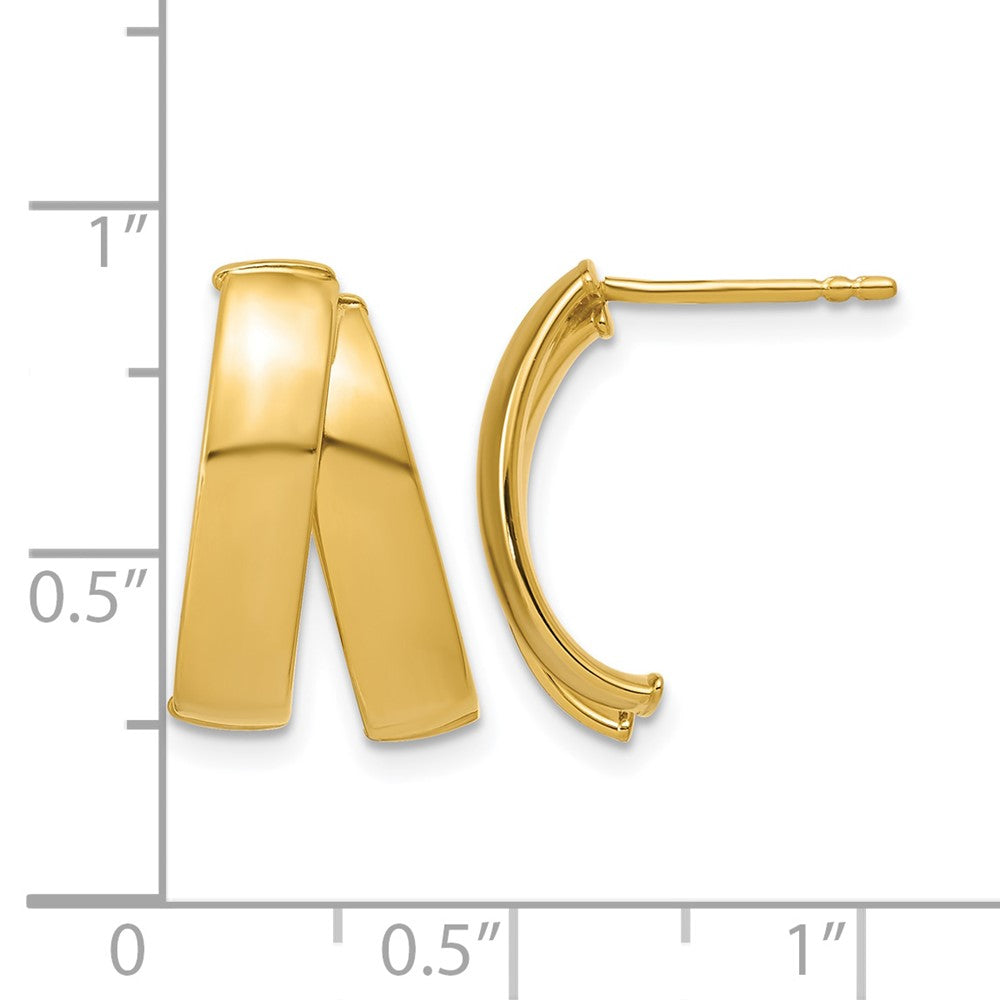 Leslie's 14K Polished J-Hoop Post Earrings - Product Photo