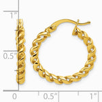 14K Yellow Gold Polished Twisted Hoop Earrings - Product Photo