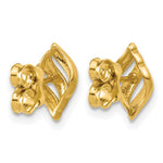 Leslie's 14K w/Rhodium Polished and Diamond-cut Post Earrings - Product Photo