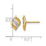 Leslie's 14K w/Rhodium Polished and Diamond-cut Post Earrings - Product Photo