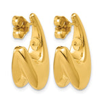 Leslie's 14K Polished Hollow Puffed Grooved J-Hoop Earrings - Product Photo