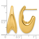 Leslie's 14K Polished Hollow Puffed Grooved J-Hoop Earrings - Product Photo