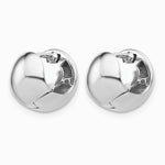 14K White Gold Polished Hinged Huggie Hoop Earrings - Product Photo