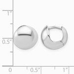 14K White Gold Polished Hinged Huggie Hoop Earrings - Product Photo