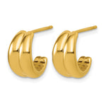 Leslie's 14K Polished Grooved J-Hoop Post Earrings - Product Photo