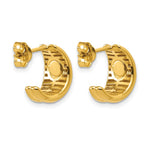 Leslie's 14K Polished Grooved J-Hoop Post Earrings - Product Photo