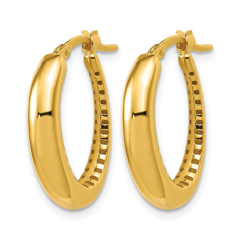 Leslie's 14K Polished Oval Hoop Earrings - Product Photo