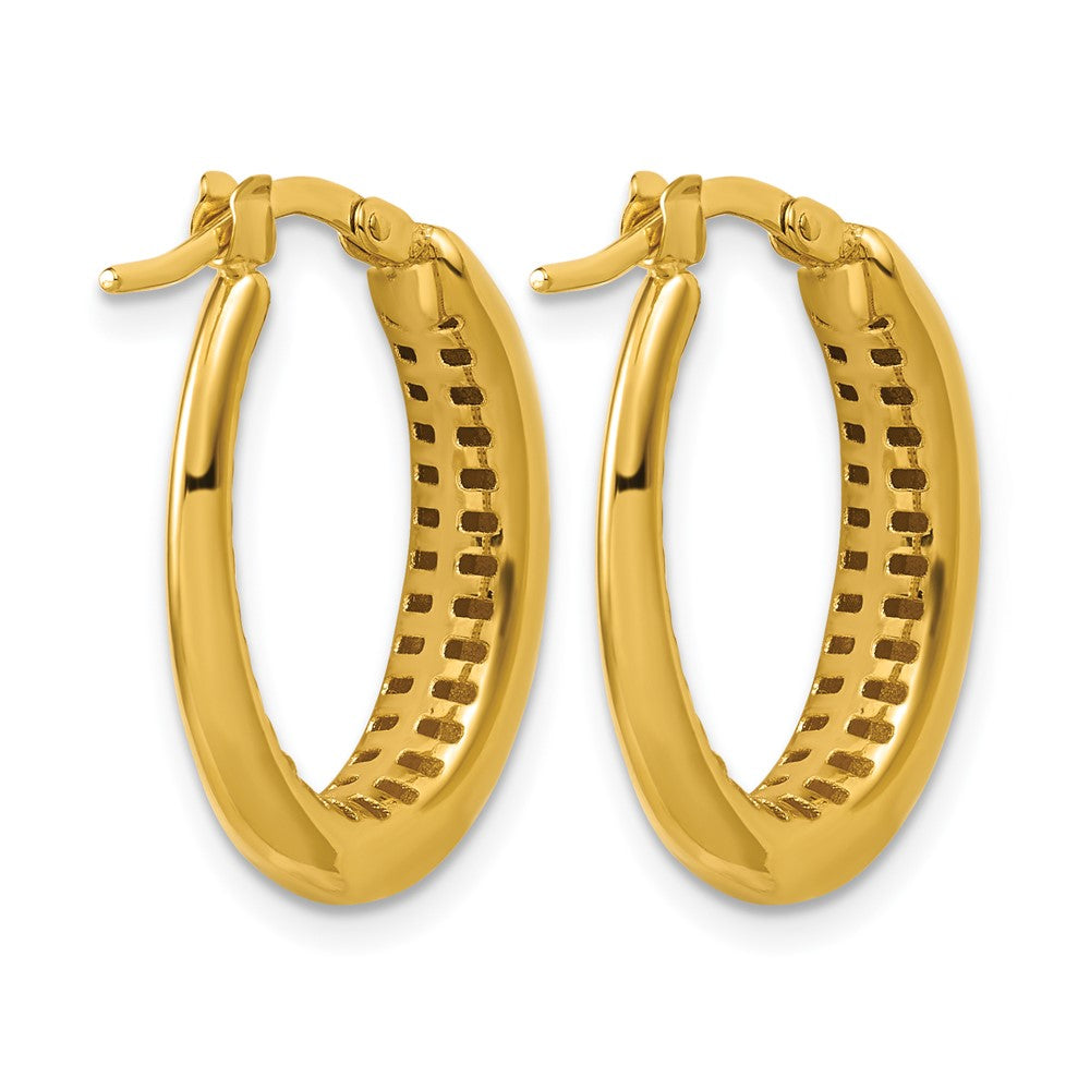 Leslie's 14K Polished Oval Hoop Earrings - Product Photo
