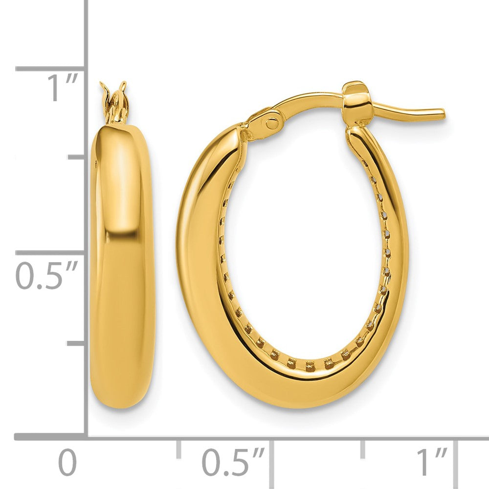 Leslie's 14K Polished Oval Hoop Earrings - Product Photo