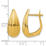 Leslie's 14K Polished Grooved Omega Back Earrings - Product Photo